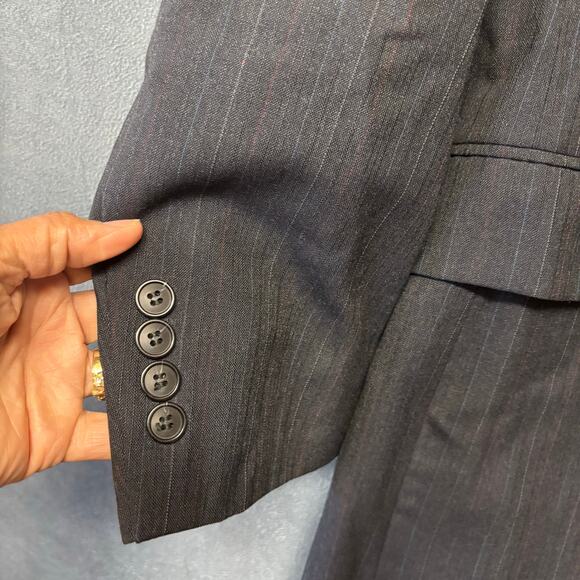 Man in Wool Blazer Union Made in USA Pinstripe Preppy Academia Professor Office - Picture 11 of 11